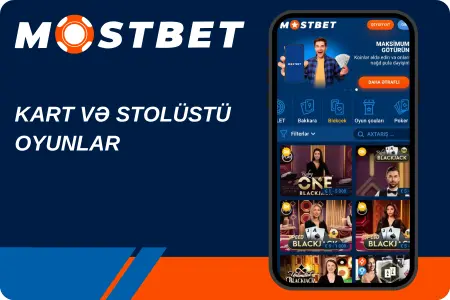 Mostbet kart və stolüstü oyunlar - One Blackjack, Blackjack Classic kimi canlı masa oyunları siyahısı
