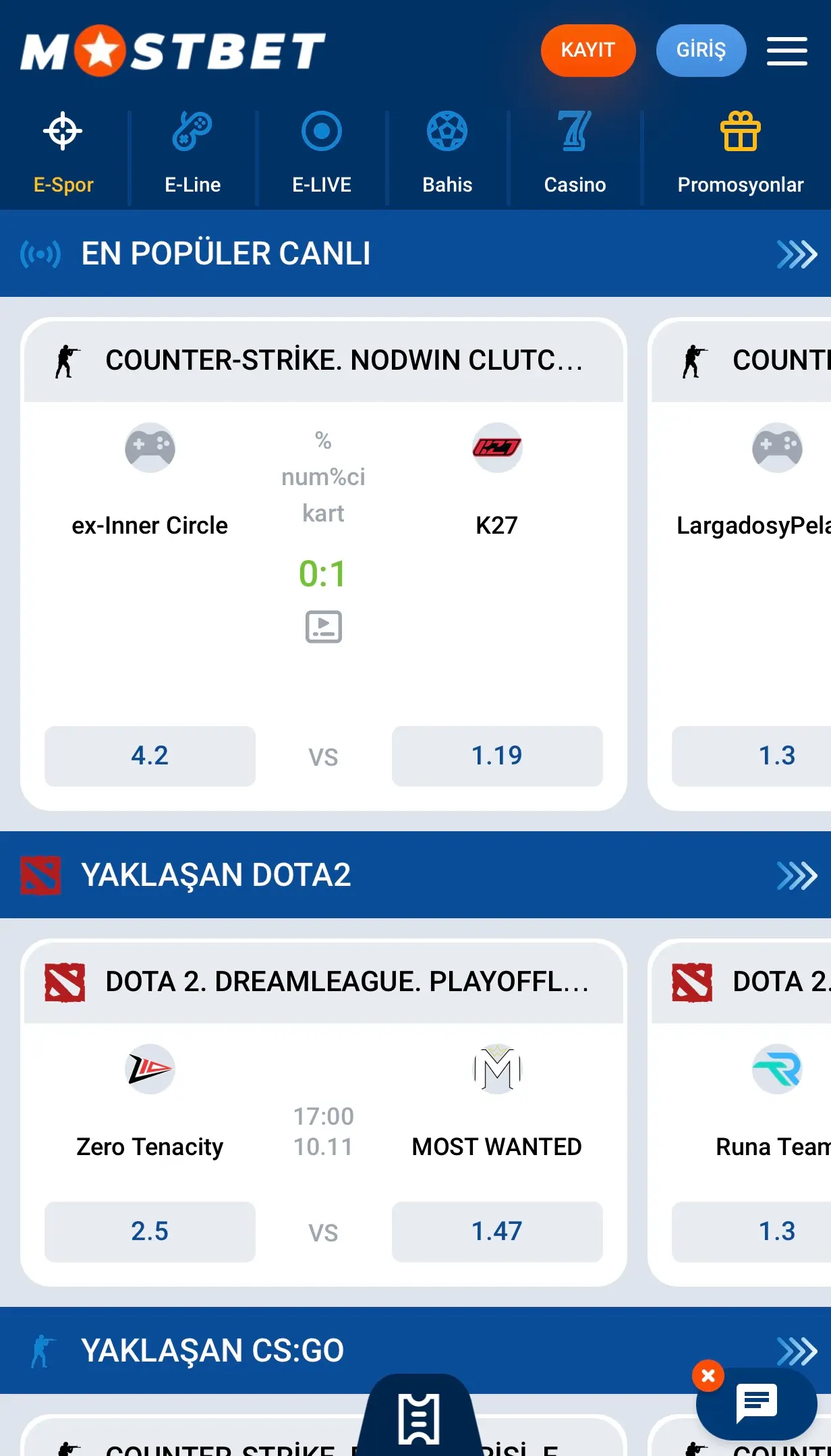 En popüler canlı e-spor maçları: CS:GO ve Dota 2